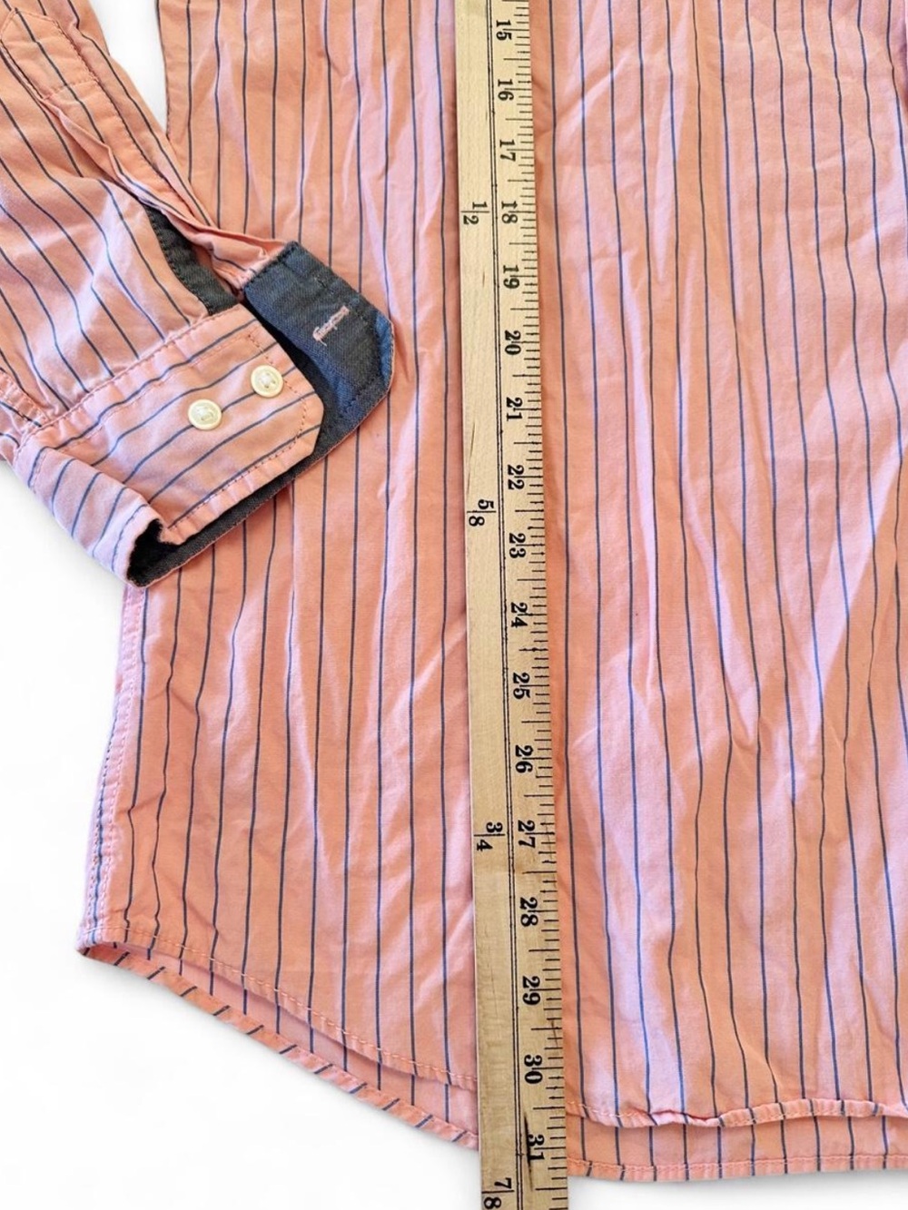 ✨SOLD✨Nautica Pink & Blue Striped Cotton Button Down Shirt XL Coastal Preppy - Picture 8 of 8
